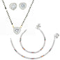 AanyaCentric Gold-Polished Mangalsutra Pendant Earring Set & Silver Plated Anklet