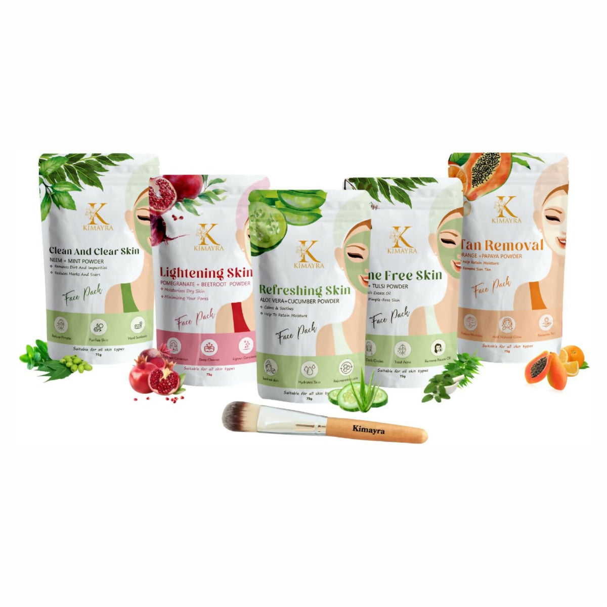Kimayra Tanning Face Pack Combo Powder for Natural Brightening Skin