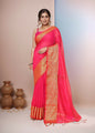 Joban Fashion Pink Cotton Blend Handloom Saree