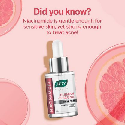 Joy Skin Renewing Niacinamide Face Serum For Clearing Skin Blemishes & UV Protection