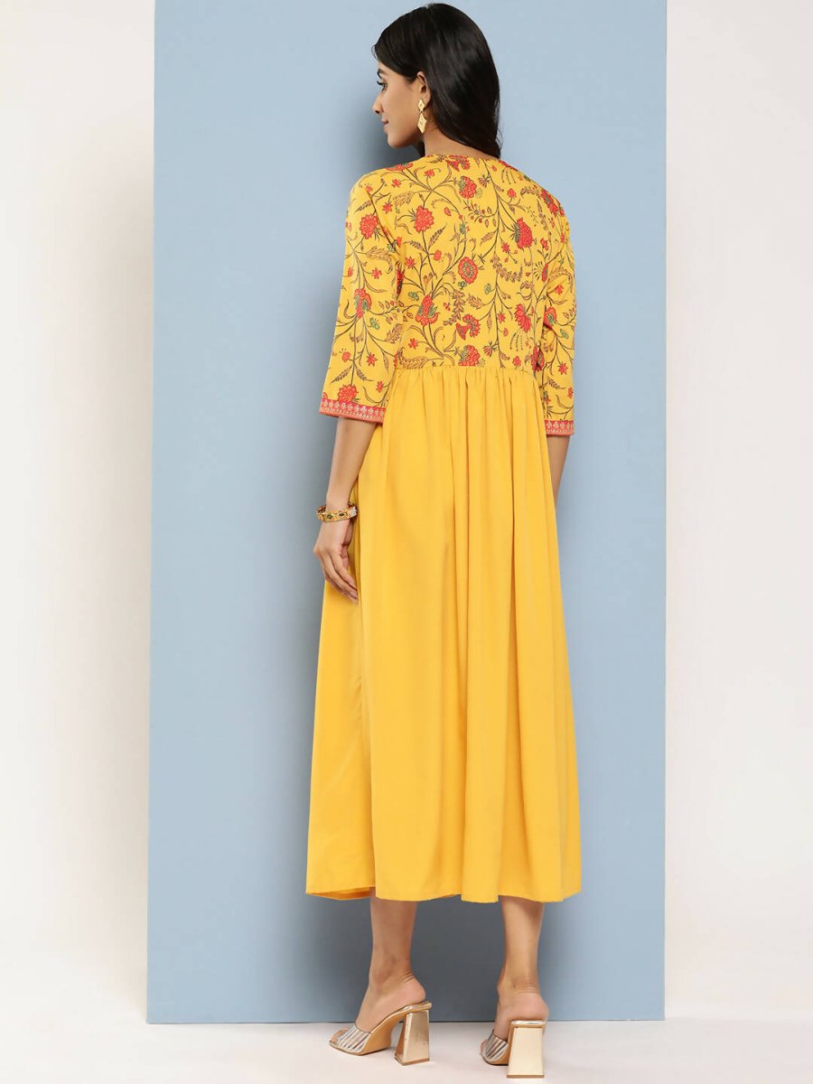 Ahalyaa Women's Traditional wear Ethnic Dress - Mustard
