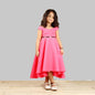 Pink Cow Fashions Pink Scuba Gown With Black Strip At Waist