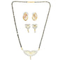 AanyaCentric Gold-Polished Mangalsutra with Pendant, 2 Pair Earrings
