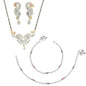 AanyaCentric Gold-Polished Mangalsutra Pendant Earring Set & Silver Plated Anklet