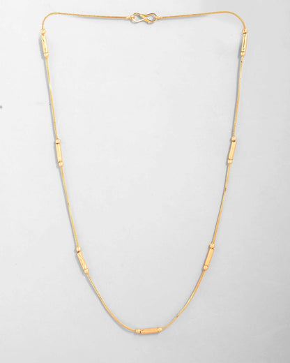 VOJ Gold-Polished Designer Chain With Gold Pipe