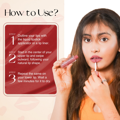 Nourish Mantra Liquid Lipstick Creamy Matte with SPF / Water Proof, Smudge Proof Shade-Jashn-e-gulab