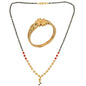 AanyaCentric Gold-Polished Mangalsutra & Ring Set