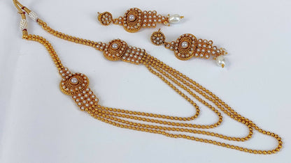 White Kemp Layer Necklace Set