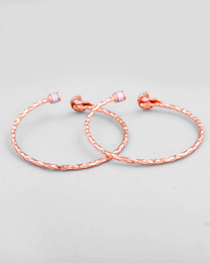 VOJ Set of 2 Dual Tone Bangles with Peacock Designed