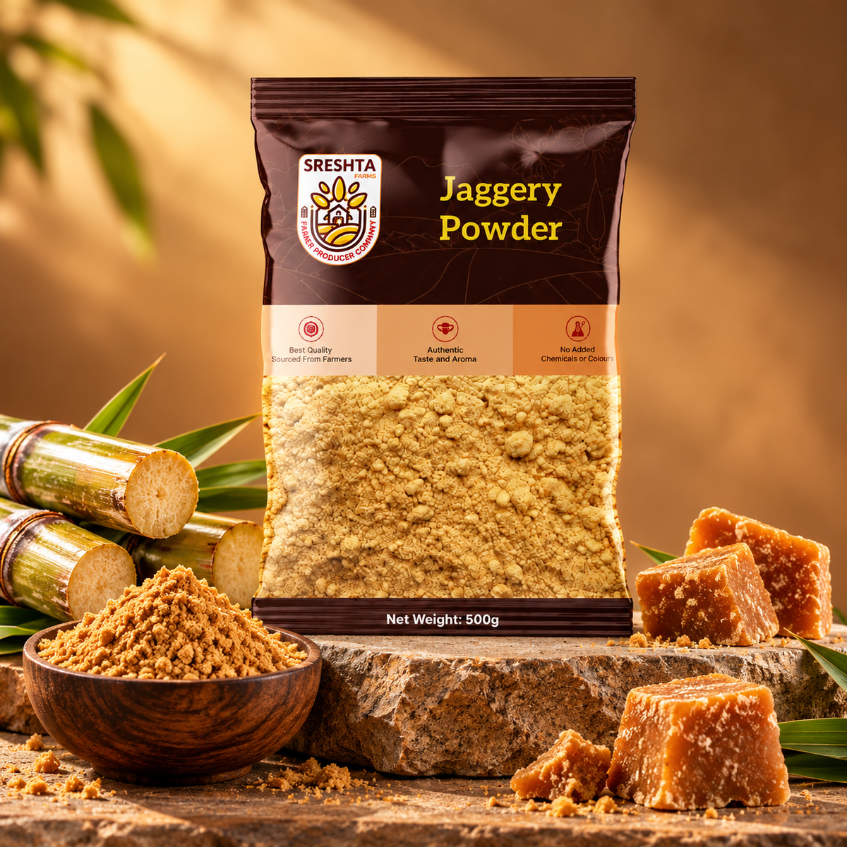 Sreshta Farms Natural Jaggery Powder