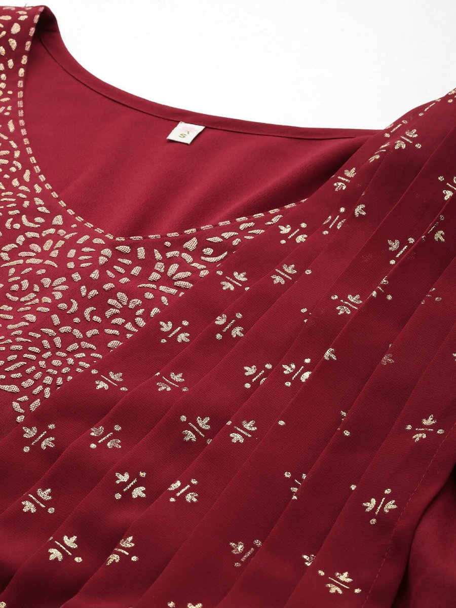 Ahalyaa Women's Traditional wear Ethnic Dress - Maroon