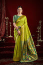 Joban Fashion Mustard Green Paithani Silk Blend Butti Saree