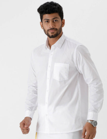 Ramraj Cotton Mens Luxury Cotton Full Sleeve White Shirt