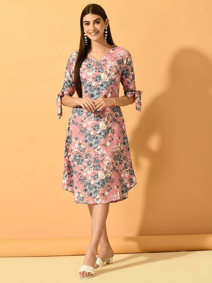 Myshka Women's Pink A-Line Party Dress