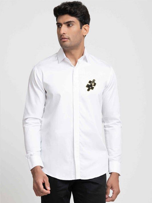 Chip Shaped Embroidery Shirt by Hilo Design
