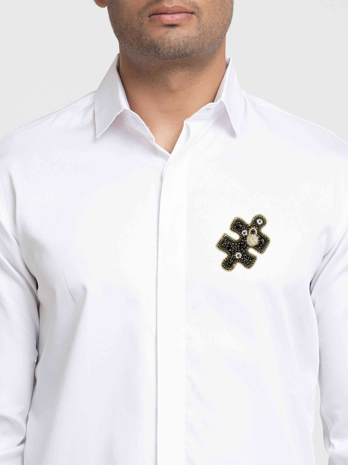 Chip Shaped Embroidery Shirt by Hilo Design