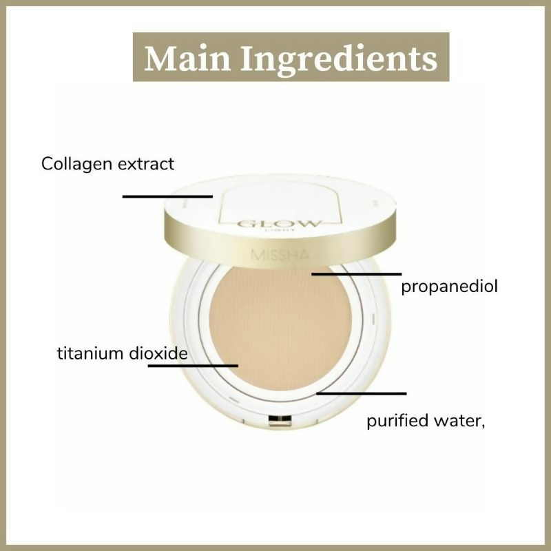 Missha Glow Cushion Light No.23 Sand SPF 37 PA+++