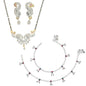 AanyaCentric Gold-Polished Mangalsutra Pendant Earring Set & Silver Plated Anklet
