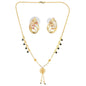 AanyaCentric Gold-Polished Short Mangalsutra Set with Earrings