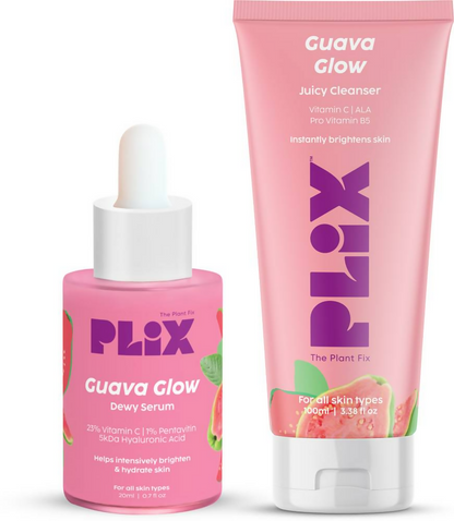 The Plant Fix Plix 23% Vitamin C Guava Face Serum & Vitamin C Guava Juicy Face Wash Combo