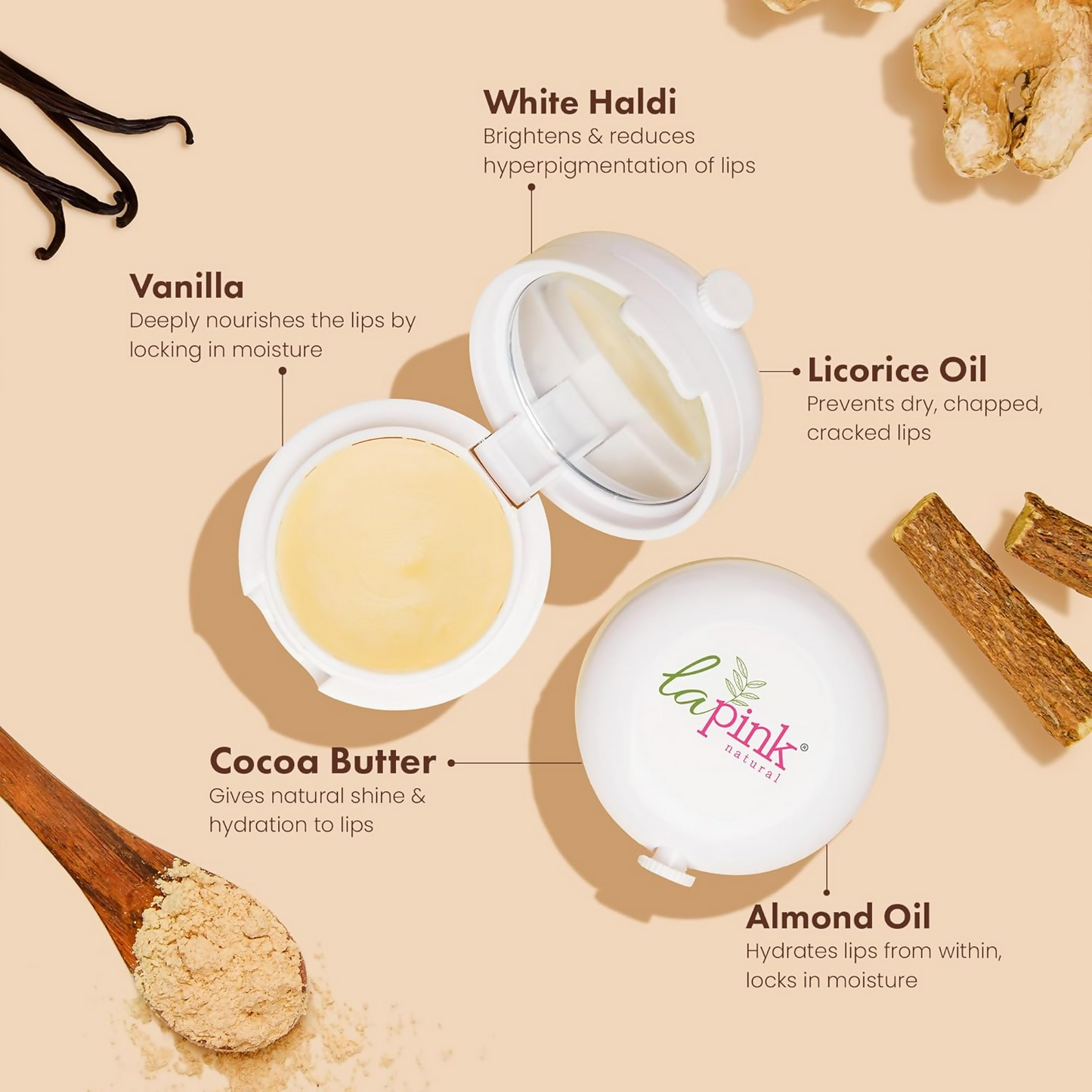 La Pink Vanilla Lip Balm With Shea & Kokum Butter