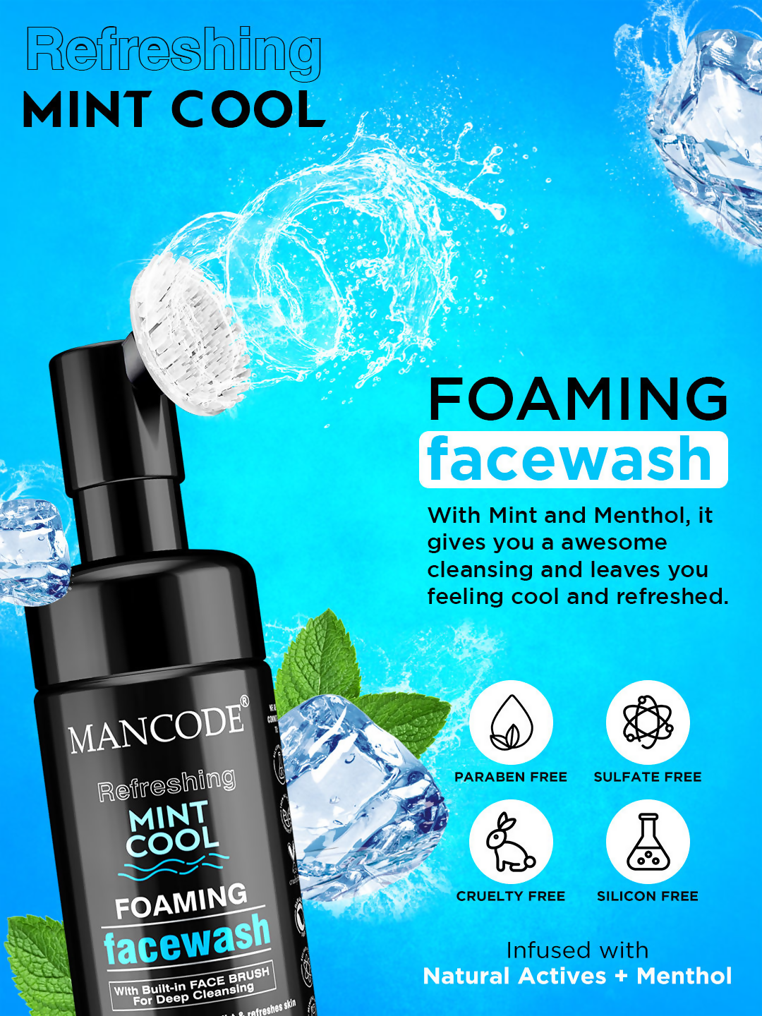 Mancode Refreshing Mint Cool Foaming Face Wash