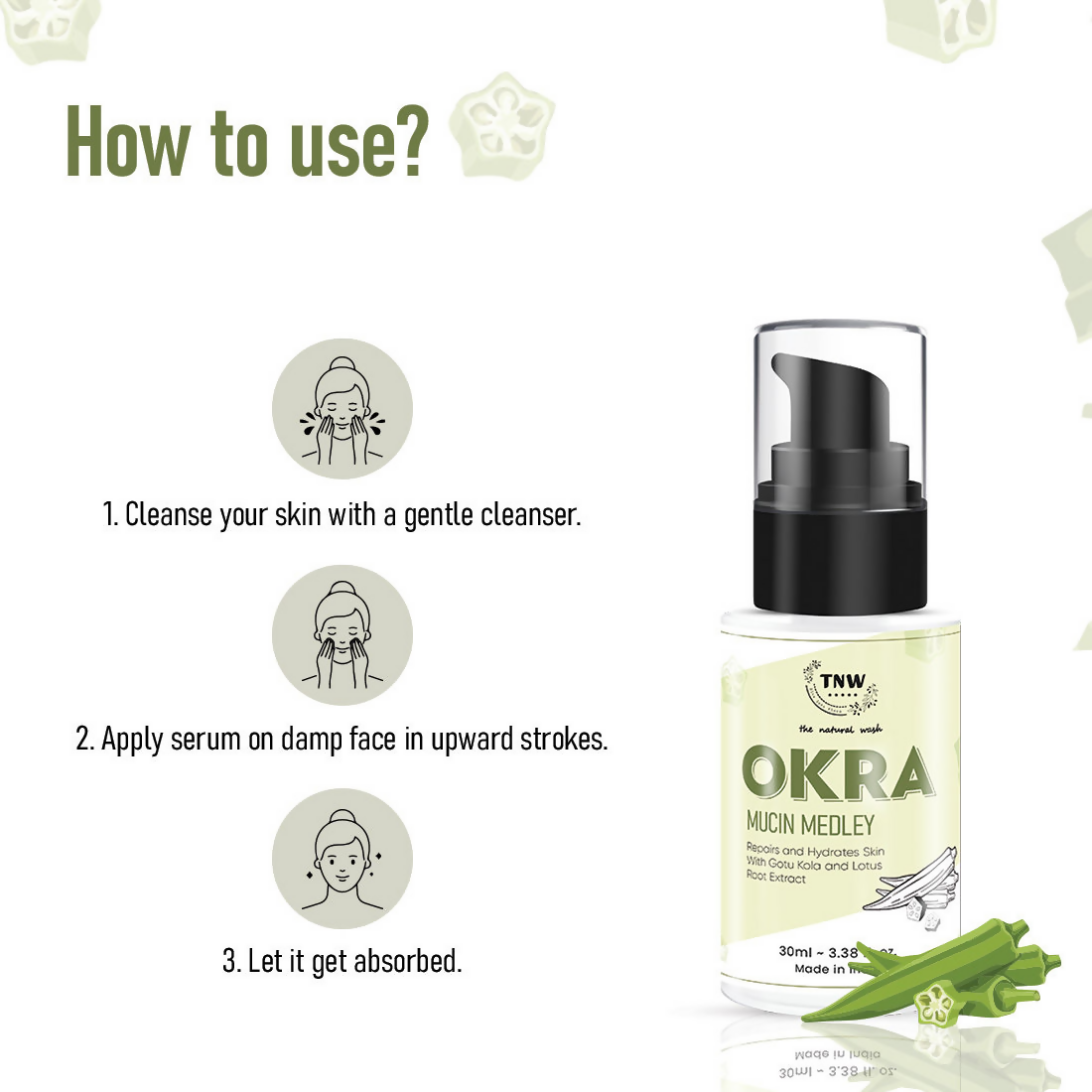 The Natural Wash Okra Mucin Serum For Long-Lasting Long-Lasting Moisturized Skin