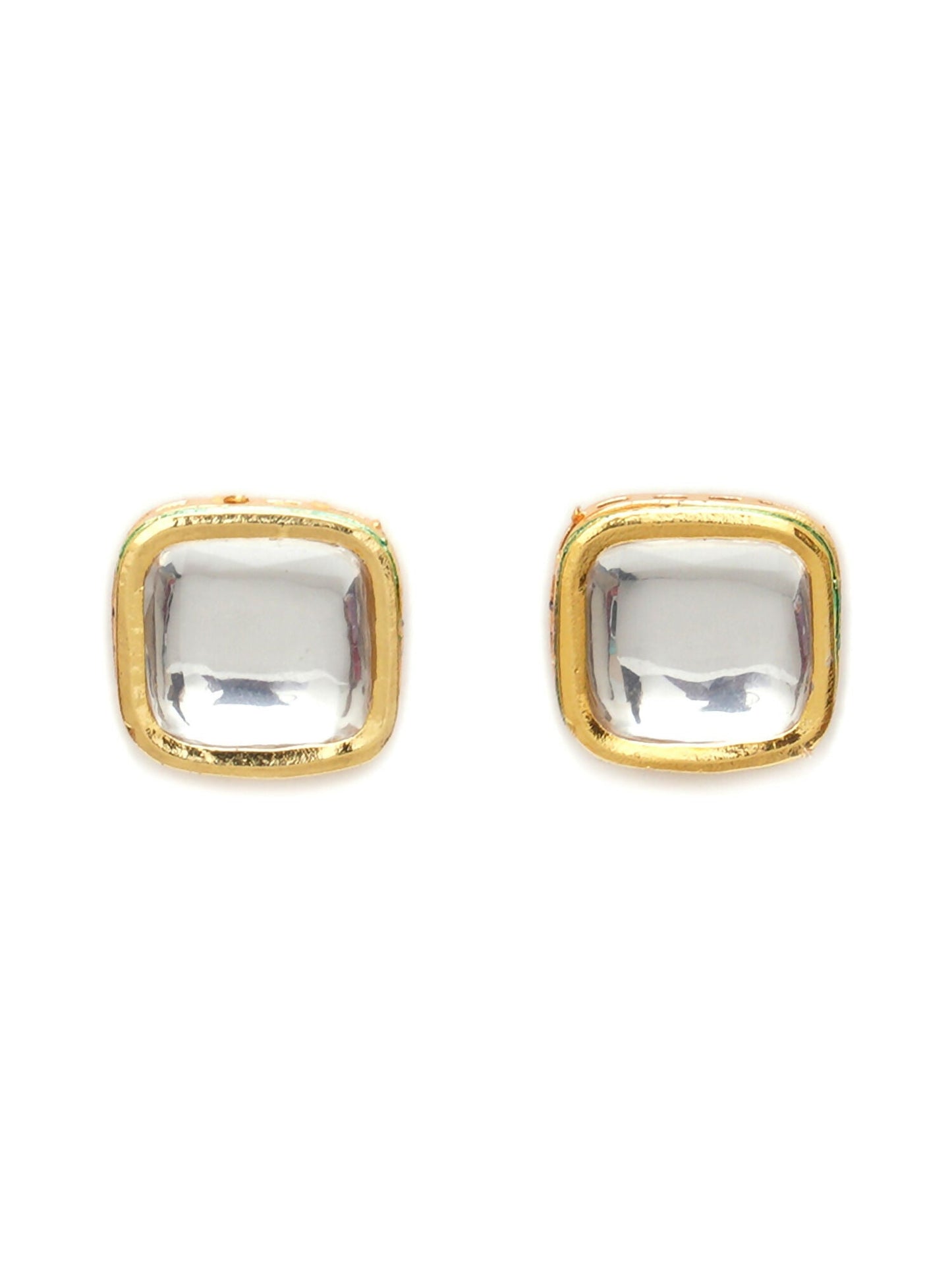 Kundan Studs (Gold) - Ruby Raang