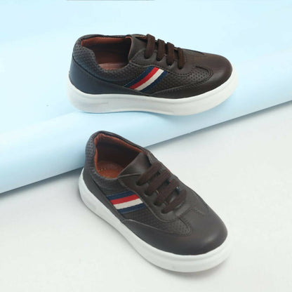 Tiny Bugs Boys Lace Up Casual Sheos - Dark Brown