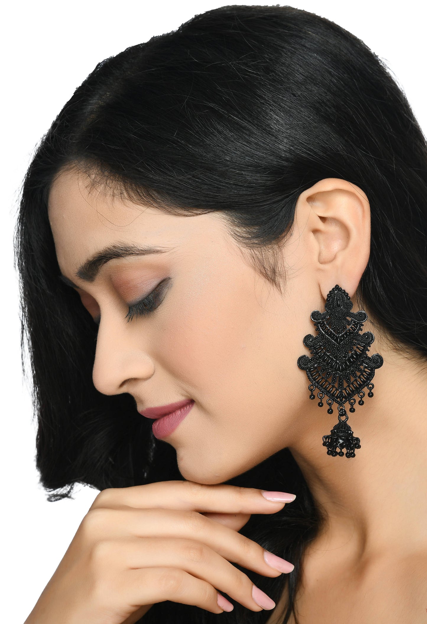 Mominos Fashion Johar Kamal Latest Design Black Color Earrings
