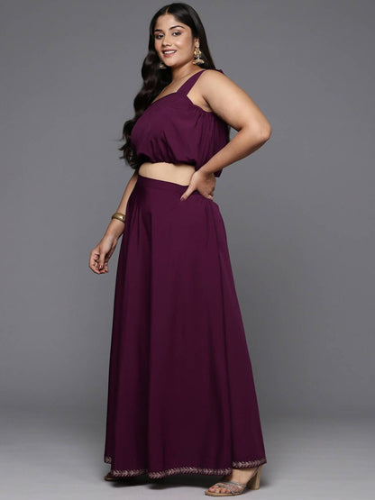 Ahalyaa Women's Traditional Wear Co-ords - Burgundy