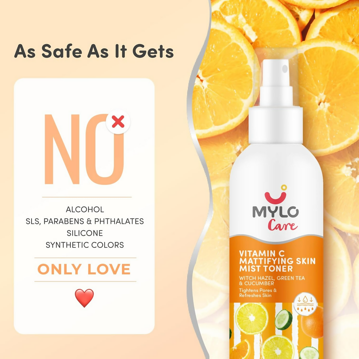 Mylo Care Vitamin C Toner with Witch Hazel Cucumber & Green Tea