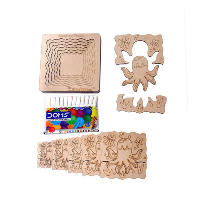 Kraftsman Stack up Puzzles/ Layered Puzzle Octopus Shape for Kids | Color Kit Included | 18 Pieces Puzzle