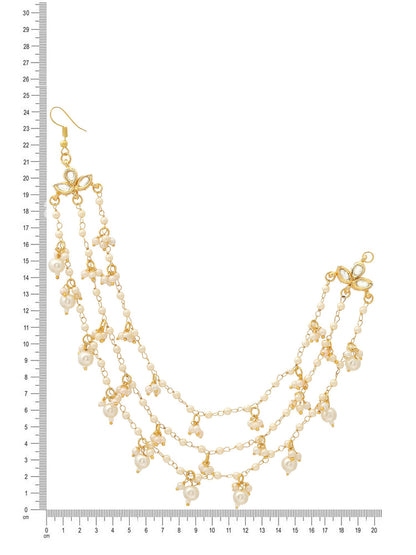 Ruby Raang Gold Pearl Ear Chains (set of 2)