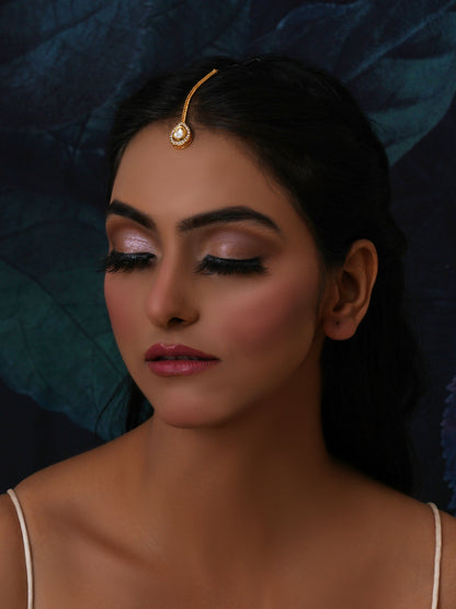 Kundan Maang Tikka (Gold) - Ruby Raang