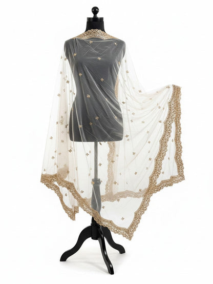 Mirror work dupatta: dark pink
