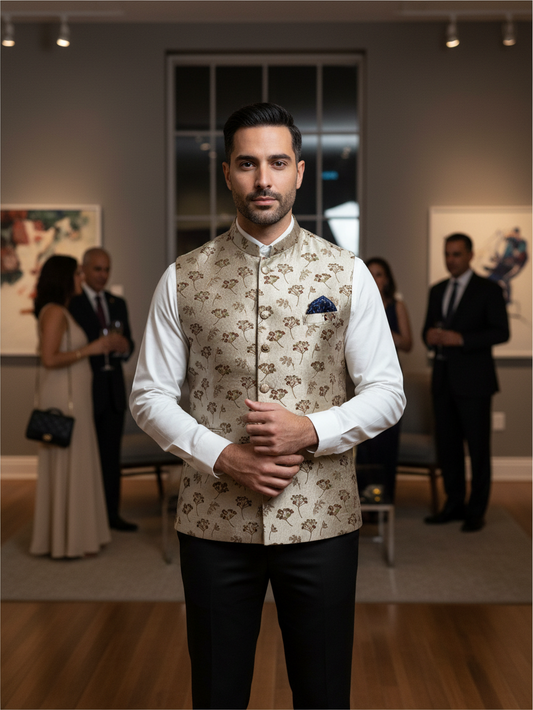 Silk vests : half jacket for kurta