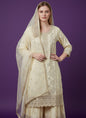 Embroidered Kurti Sharara Set With Dupatta