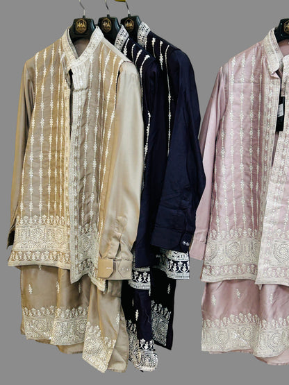 Traditional Embroidered Kurti Set for Men
