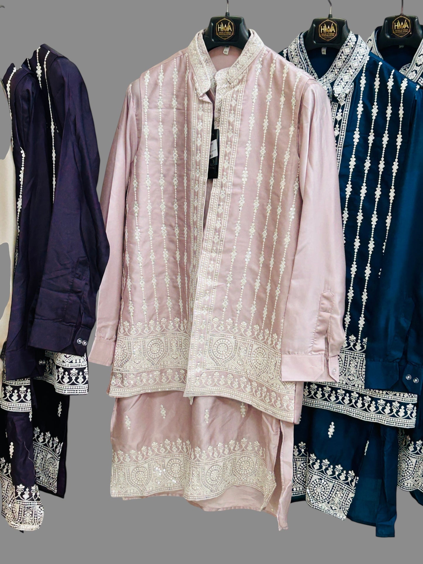 Traditional Embroidered Kurti Set for Men