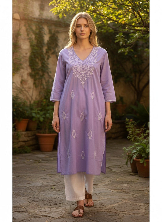 Kurti Connection USA Embroidered Cotton Kurti Tunic