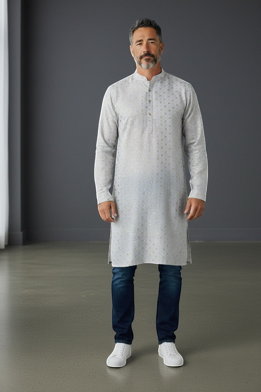 Men's Kurta Shirt With Subtle Pattern