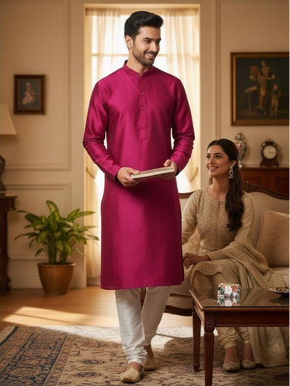 Dark pink kurta pajama set