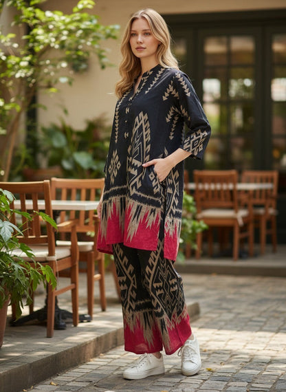 Kurti Connection USA Printed Tunic and Trouser Set