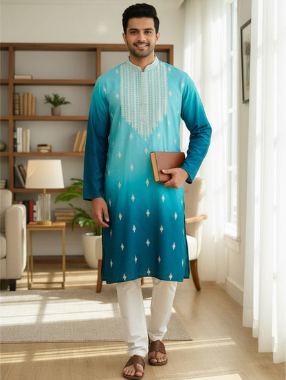 Embroidered kurta set for men