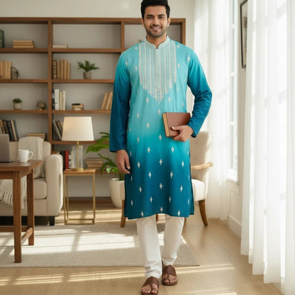 Embroidered kurta set for men