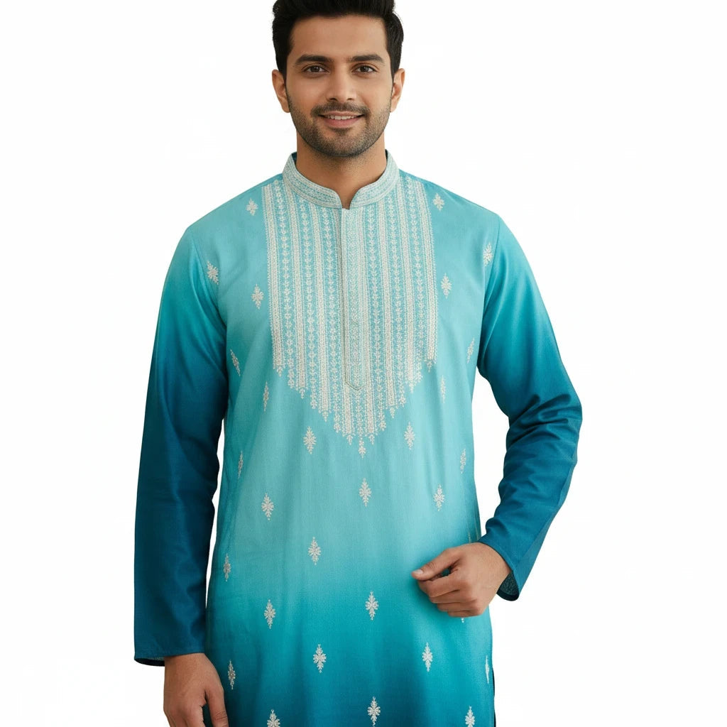 Embroidered kurta set for men