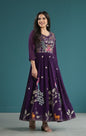 Embroidered Peacock Anarkali Gown