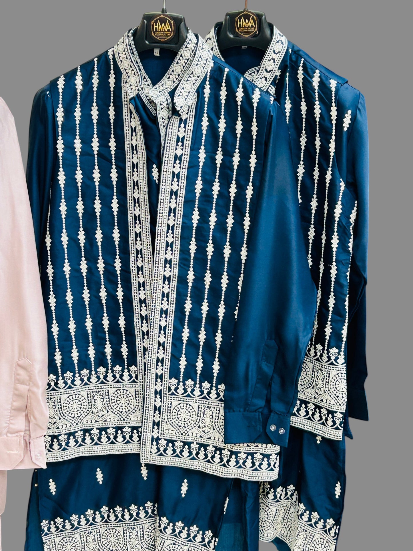Traditional Embroidered Kurti Set for Men