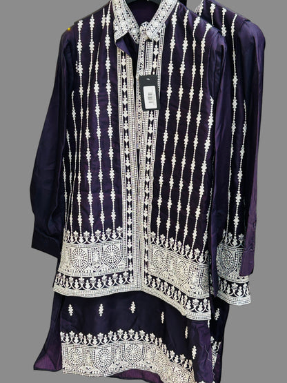Traditional Embroidered Kurti Set for Men
